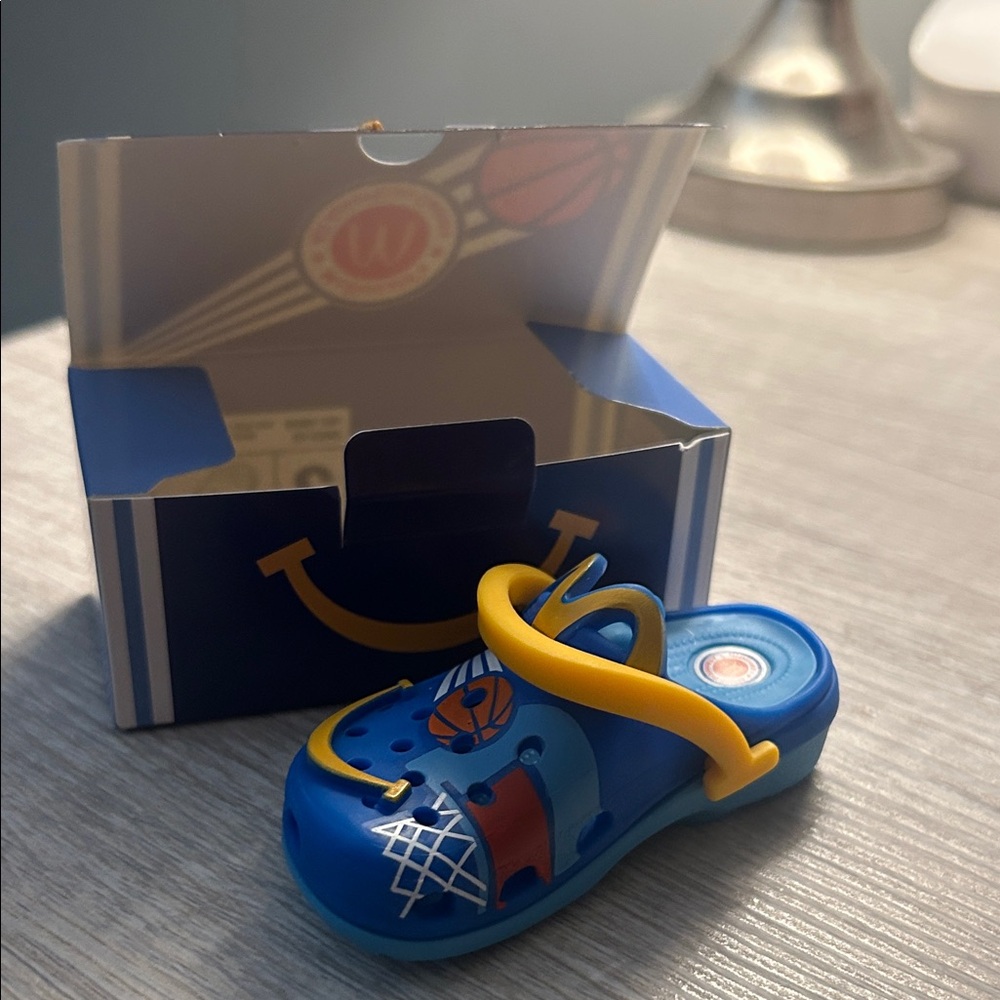 McDonald's Blue and Yellow Kids Basketball Croc Happy Meal Toy